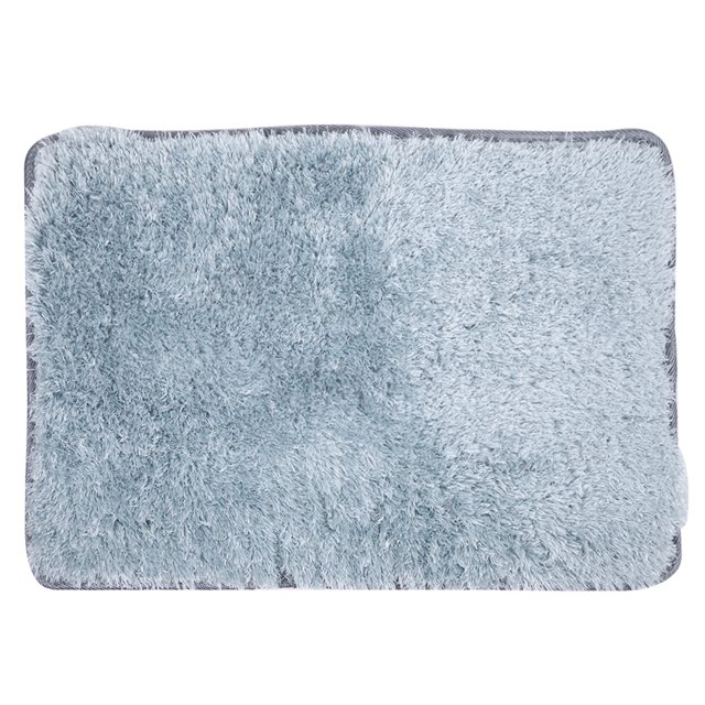 Alfombra Rectangular Wdftyju Sedosa 90x60cm Moderna Suave Antideslizante Color Gris Plateado