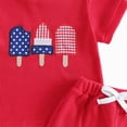 thumbnail image 4 of 4th of July Baby Boy Outfits Boys Independence Day Set Cute Print Short Sleeve Round Neck T Shirt Shorts Patriotic Wear Red 12-18 Months, 4 of 4
