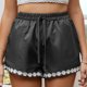 thumbnail image 2 of Pantalones cortos de verano de moda para mujer, pantalones cortos de cintura elástica con bolsillos florales y vendaje sexy Fridja  fhjkhfk459232, 2 of 9