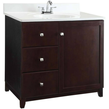 Design House 547018 Furniture-Style Vanity Cabinet, 30" x 21", Espresso