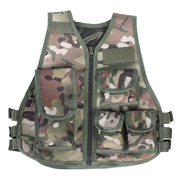 Chaleco para niños Chaleco de camuflaje militar para juegos al aire libre (color camuflaje S) YUNYI BRAND Deportes