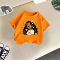 thumbnail image 2 of XEGLSBU Girls T Shirts Size 6/7 Kid Girls Cute Print Graphic Round Neck Short Sleeve Tee Summer Casual T Shirt Orange Size 13-14 Years, 2 of 4