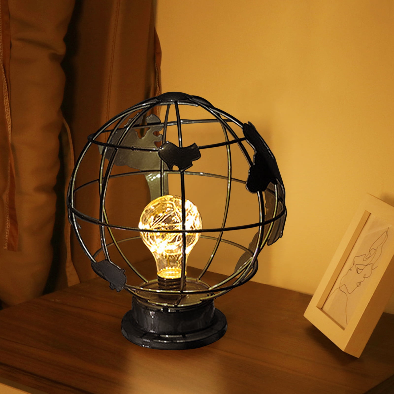 Wovilon Night Light Iron Decorative Lamp, Battery Or Usb Operated Iron Table Lamp, Warm Led Light Iron Decorative Lamp Holiday Bedroom Romantic Decorations