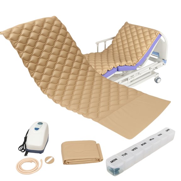 Colchón Antillagas con Bomba Silenciosa y Pastillero | Presión Variable para Descanso en Reposo Prolongado | Soporta 130 kg | Impermeable y Fácil de Limpiar