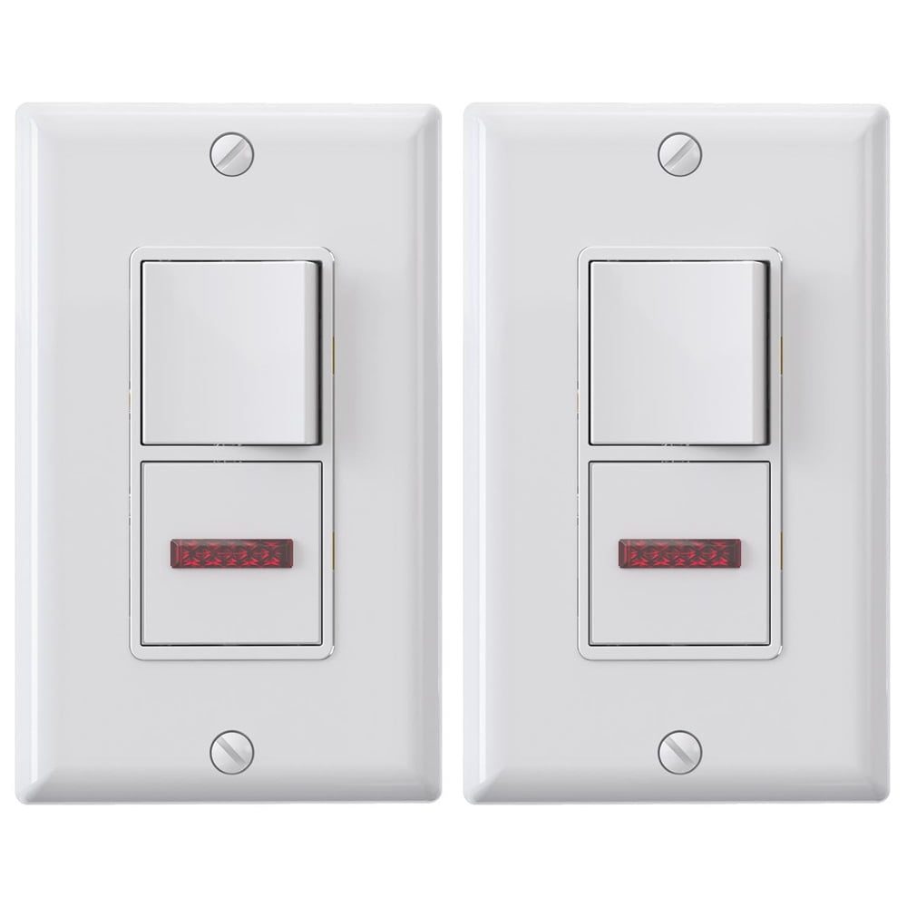 ELEGRP 15 Amp Decorator Single Pole Combination Rocker Switch with