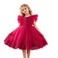 thumbnail image 2 of ATOGUTA Formal Dresses for Girls Hot Pink Sleeveless Tulle Formal Wedding Pageant Party Fancy Princess Ball Gown Dresses 2T-12, 2 of 7