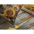 thumbnail image 4 of Ambesonne Rustic Quilted Bedspread Set 3 Pcs, Sunset Rooster Sunflowers, Queen Size, Earth Yellow and Caramel, 4 of 5