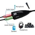 thumbnail image 2 of Tarjeta de sonido USB externa 5H, adaptador de Audio, tarjeta de sonido estéreo externo, Mini conector de micrófono para auriculares, 2 of 7