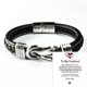 thumbnail image 1 of Pulsera de cuero trenzado para hombre, pulsera de cuero trenzado con nudo para mi hijo y mi nieto, te amo por siempre, 1 of 3