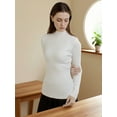thumbnail image 2 of Trendy Women's Semi-turtleneck Long Sleeve Tops Fall Fashion Basic Thermal Underwear Soft Sweater for women Winter Clothes 2025 by DingJoo, 2 of 6