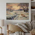 thumbnail image 2 of Designart "Snow Winters Dawn silence I" Landscapes Print on Natural Pine Wood, 2 of 5