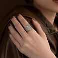 thumbnail image 3 of 2 Tone Intertwined Crossover Statement Ring Fashion Chunky Band Rings for Women Black Gold Silver Rose Gold Plated Wide Index Finger Rings Costume Jewelry, 3 of 6