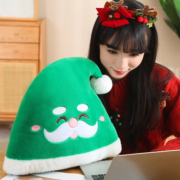 Almohada de sombrero de Navidad Fiudx Regalo de Navidad Decoración de Nochebuena Muñeco Cojín de sofá Almohada de ventana