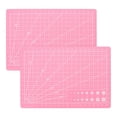 thumbnail image 1 of 2pcs A5 Double-Sided Cutting Mat for Crafting, Self-Healing PVC Cutting Board with Measurements for Sewing DIY Projects Scrapbooking Pink, 1 of 8