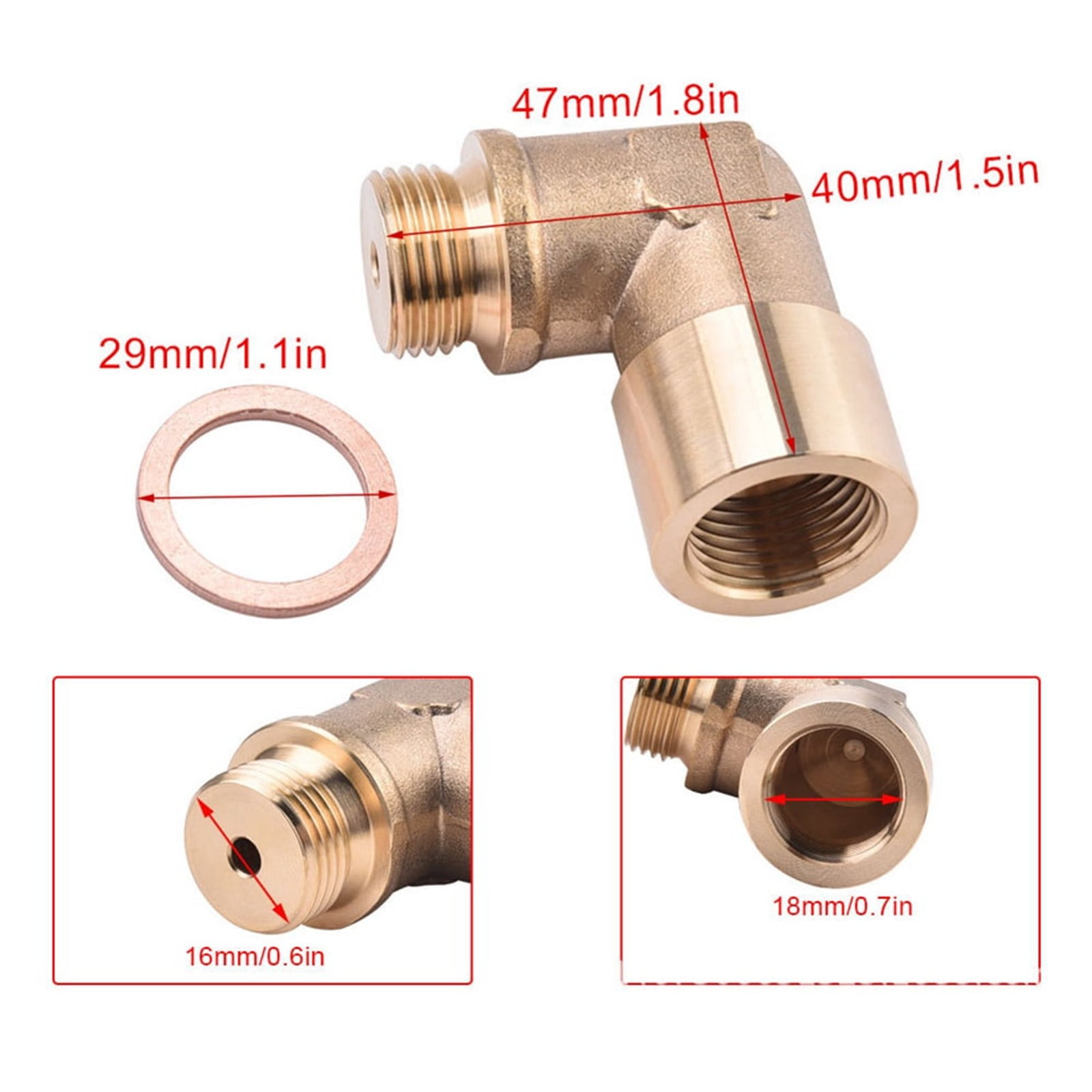90 Degree Sensor Extender Sensor Spacer Spark Plug Adapter M18 x 1.5