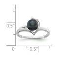 thumbnail image 2 of Solid 14k White Gold 6mm Black Freshwater Cultured Pearl Ring Band Size 5.5, 2 of 3