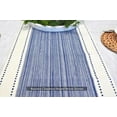 thumbnail image 3 of Coffee Table Runner Woven Stripes Dresser Top Cover Small Dining Table Mat Organic Cotton Rustic Farmhouse Short Cloth Strip For Kitchen Buffet Table Non Slip Ombre Texture Blue / Off White 14"x48”, 3 of 7