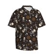 thumbnail image 2 of Daiia Pirate Skulls Hawaiian Shirt for Men Gentle Cotton Regular Short Sleeve Casual-X-Large, 2 of 9