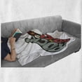 thumbnail image 5 of Music Soft Flannel Fleece Blanket, Bass Guitar Rock and Roll Logo Retro Festival Funky Art Show Performance Illustration, Cozy Plush for Indoor and Outdoor Use, 60" x 80", Multicolor, by Ambesonne, 5 of 5