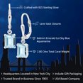 thumbnail image 2 of Gem Stone King 925 Sterling Silver Sky Blue Aquamarine Dangle Earrings for Women (2.80 Cttw, Gemstone March Birthstone, Octagon 8X6MM), 2 of 6