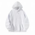 thumbnail image 3 of Sudadera con capucha, sudaderas con capucha para mujer, espalda estampada, hombro caído, clásico con bolsillos XL, 3 of 7