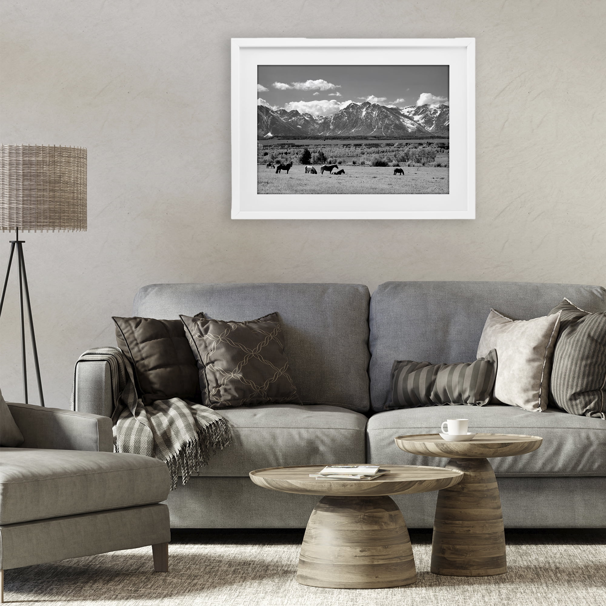 Stupell Industries Wyoming Ranch Horses Grazing White Framed Print Under Glass, design by Steve Toole