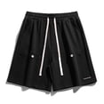 thumbnail image 1 of pstuiky Pantalones cortos para hombre, Pantalones cortos casuales cómodos de moda para hombre, de color liso, con cintura elástica regular, para playa Pantalones cortos de entrenamiento, 1 of 4