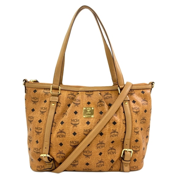 Pre-Owned MCM Logo Tote Bag Leather Women's