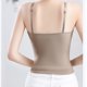 thumbnail image 5 of Pijama de manga corta para mujer, de verano, talla grande, con tirantes, almohadillas para el pecho y el centro de la espalda, sin mangas y pijama interior, blusa de poliéster para mujer., 5 of 9