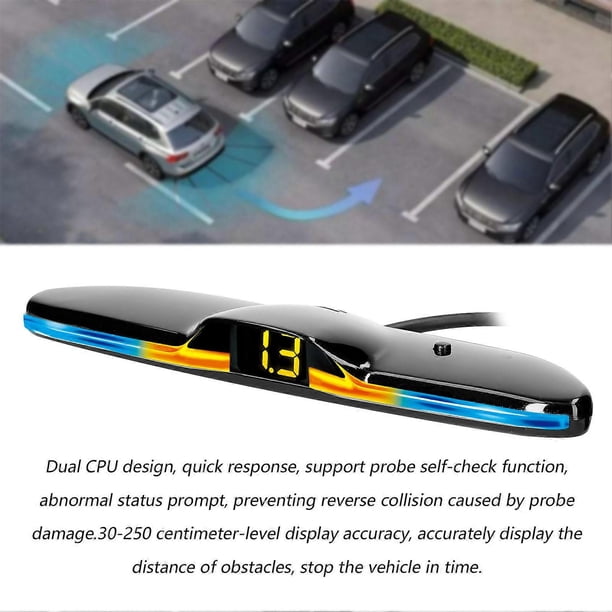 Reversing radar system with 4 parking sensors, distance detection, LED indicator, distance display, buzzer