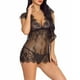 thumbnail image 4 of Vestido de ropa de dormir con perspectiva de encaje para mujer Ropa interior de lencería sexy, Negro, XL Guardurnaity XX000076-13, 4 of 7