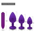 thumbnail image 3 of TLUDA 4PCS Anal Plug Set Anal Toys Butt Plugs with Bullet Vibrator for Beginners Women Men,S-M-L-Purple, 3 of 6