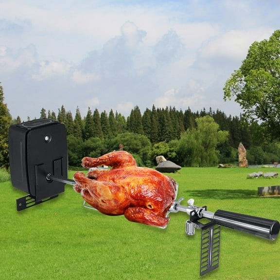 Stainless Steel Electric Rotisserie Kit, Heavy Duty Meat Grill Kit with Electric Motor for Outdoor BBQ Barbeque Grills,for Grill Chicken Roast Lamb