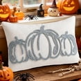 thumbnail image 6 of Btomtd Throw Pillow Covers 12 x 20 Inch, Tufted Embroidered Pumpkin Thanksgiving Fall Cushion Cases, Pillow Covers for Sofa Couch Bedroom, Blue, 6 of 6