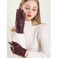 thumbnail image 4 of Full Finger Motorcycle Leather Gloves Winter Warm Real Leather Gloves for Women, 4 of 6