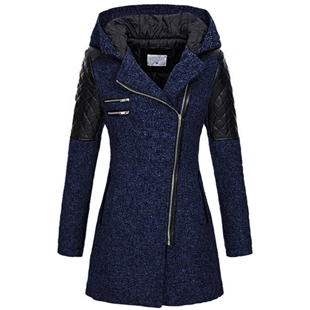 Chaquetas y abrigos de piel sintética con capucha y manga larga para mujer, chaqueta fina y cálida, abrigo grueso de invierno, abrigo con capucha y cremallera, abrigo para mujer