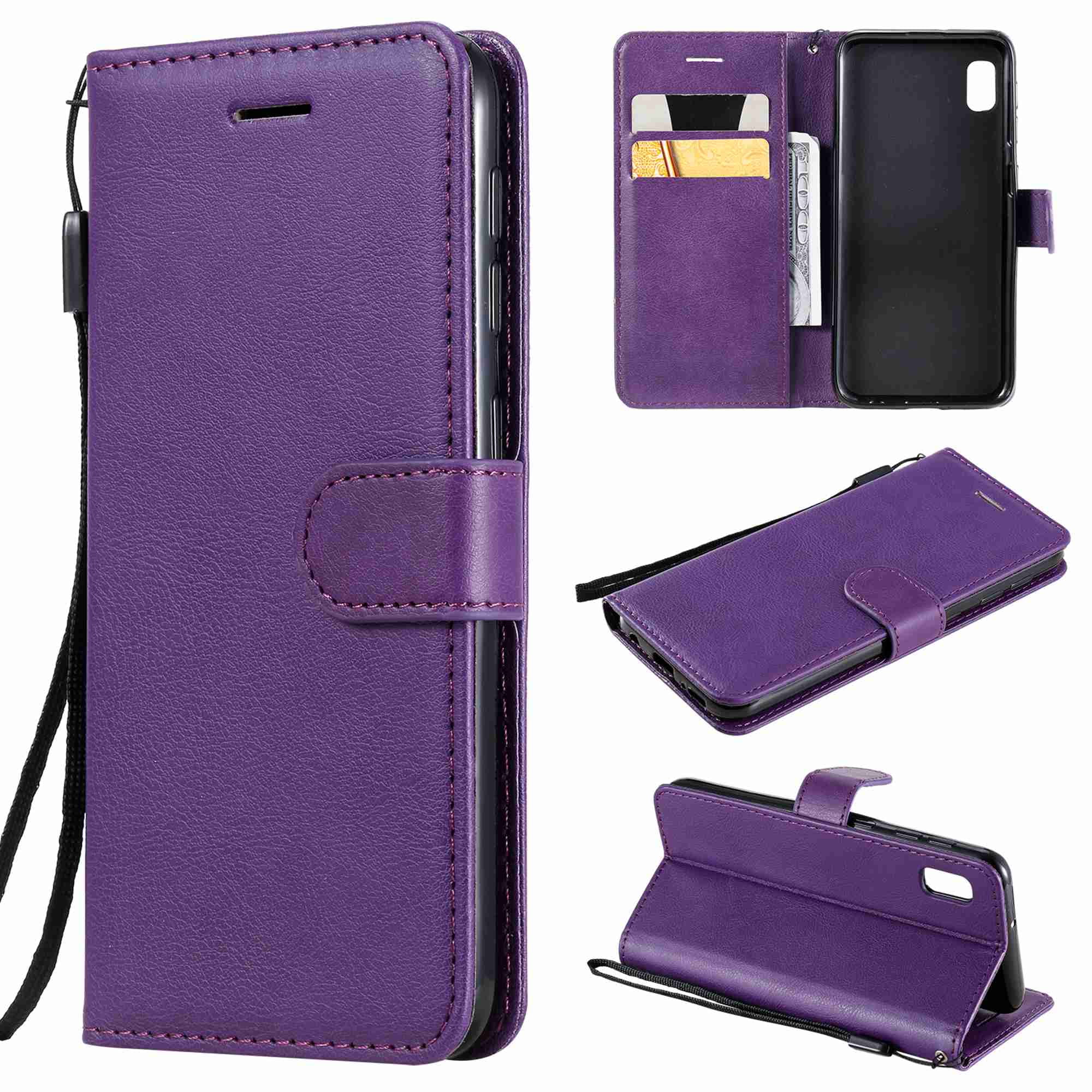 Amaze!uk Leather Phone Case Cover For Samsung Galaxy A10 Flip Protective Wallet Style Open Book Magnetic Stand Samsung A10 Black M10 6.2 Phone Case
