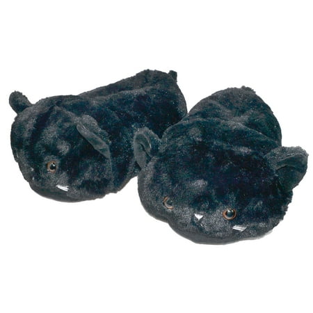 

Cute Plush Animal Winter Women s Fat cat plush sneaker slippers Indoor Warm Slippers (US 8-10 Black Cat)