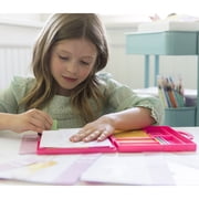 4M: KidzMaker: My Design Portfolio Fashion Studio - Design & Draw Outfits, Mix & Max Pattern Rubbing Plates, Travel Case, Arts & Craft Set, Kids 5+