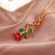thumbnail image 4 of Collar de Rosa 3D personalizado, joyería de la Bella y La Bestia, flor de Rosa definitiva, regalo del Día de San Valentín para mujer, 4 of 4