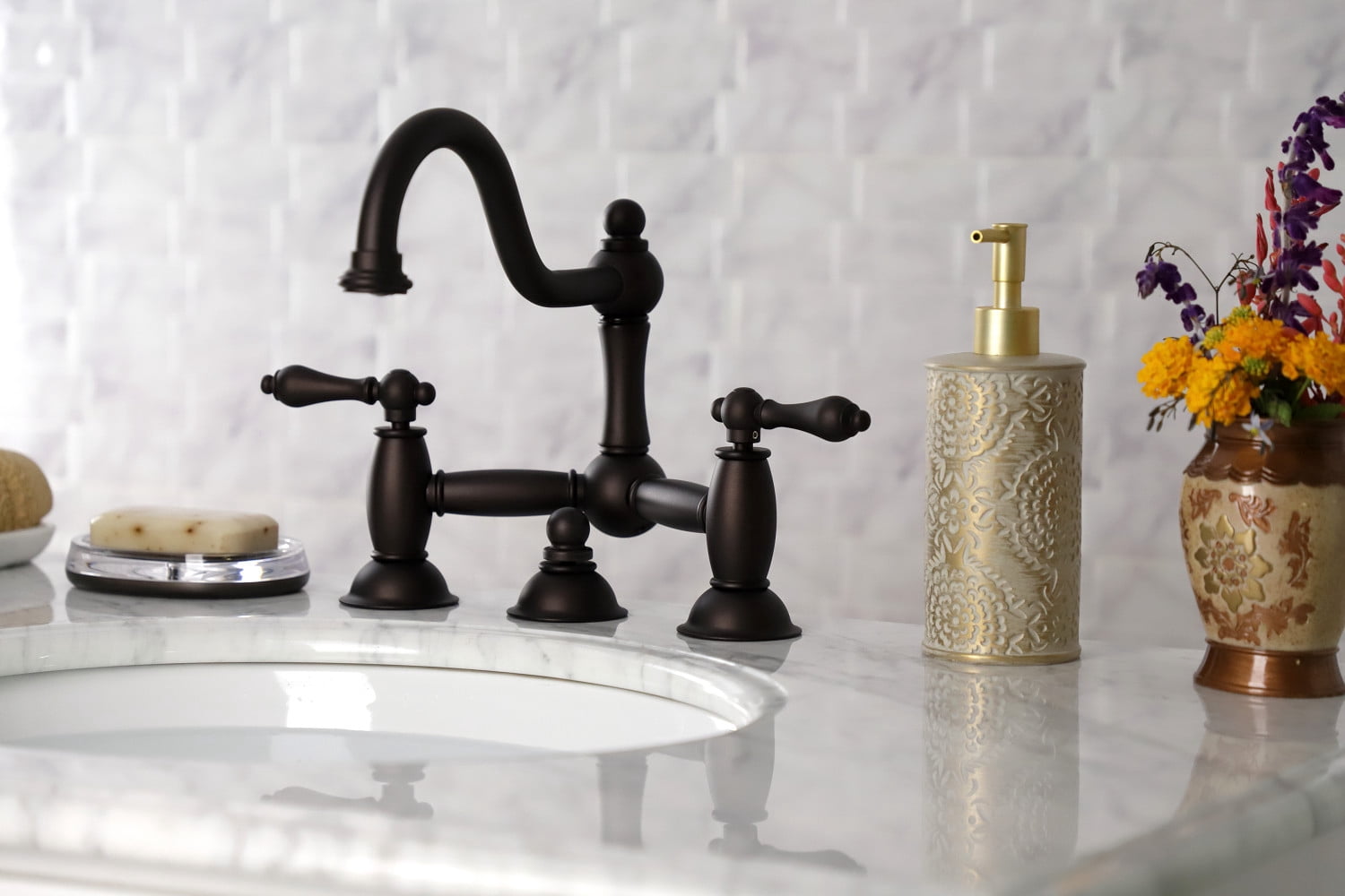 Kingston Brass Two Handle 8" Widespread Lavatory Faucet with Brass Pop-up