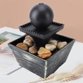 thumbnail image 3 of Indoor Relaxation Tabletop Ball Fountain, LED Yellow Light Indoor Tabletop Water Fountain  for Office, 3 of 7