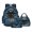 Denim Cat Paw, variant on Xoenoiee Deer Cross Print Kids School Backpack 3 In 1 Bookbag Set with Lunch Box and Pencil Case Travel Laptop Backpack Schoolbag Casual Daypacks Rucksack for Boys Girls