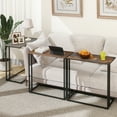 thumbnail image 3 of Krpimt C-Shaped End Table for Couch Sofa Side Table with Metal Frame for Bedroom, Living Room, 24.2"x 23.6"x 11.8"(HxWxD), Gray, 3 of 8