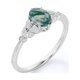 thumbnail image 4 of JeenMata Anillo Compromiso 6 Puntas Filigrana Milgrain Oval 1,10 Ct Marquesa Racimo Moissanita Ágata Verde Musgo Natural Baño Oro Blanco 18K sobre Plata, 4 of 6