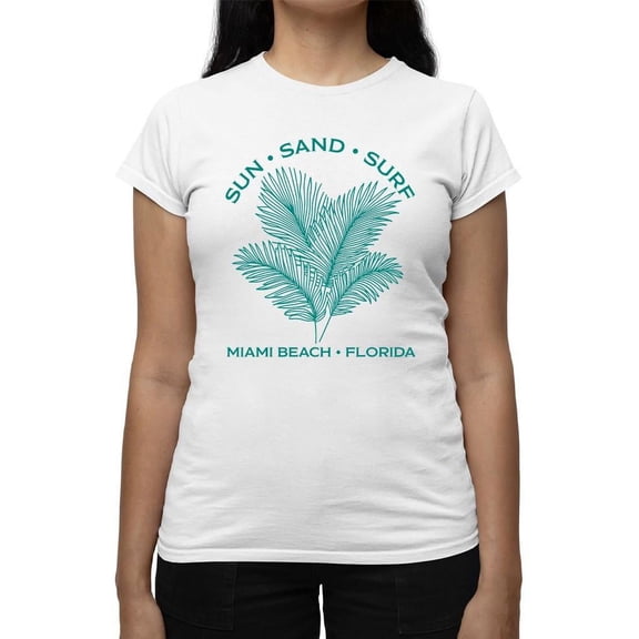 Sun Sand Surf Miami Beach Tee T-shirt Women's