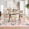 thumbnail image 3 of Garvee 9'x12' Floral Area Rug Geometric Bordered Carpet, Butterfly Printed Rug Washable Non Slip Rug for Living Room Bedroom Farmhouse, Pink, 3 of 8
