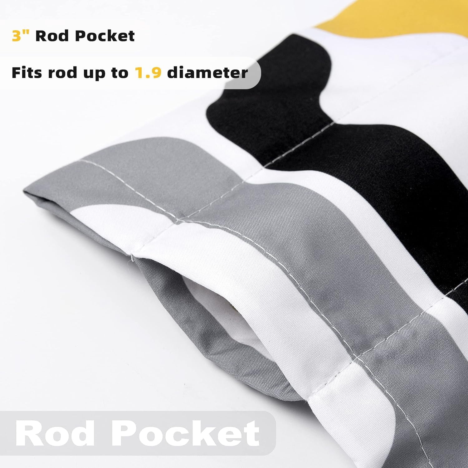DriftAway Lined Rod Pocket Window Curtain Valance, 54" x 84" Plus 2", Gold White