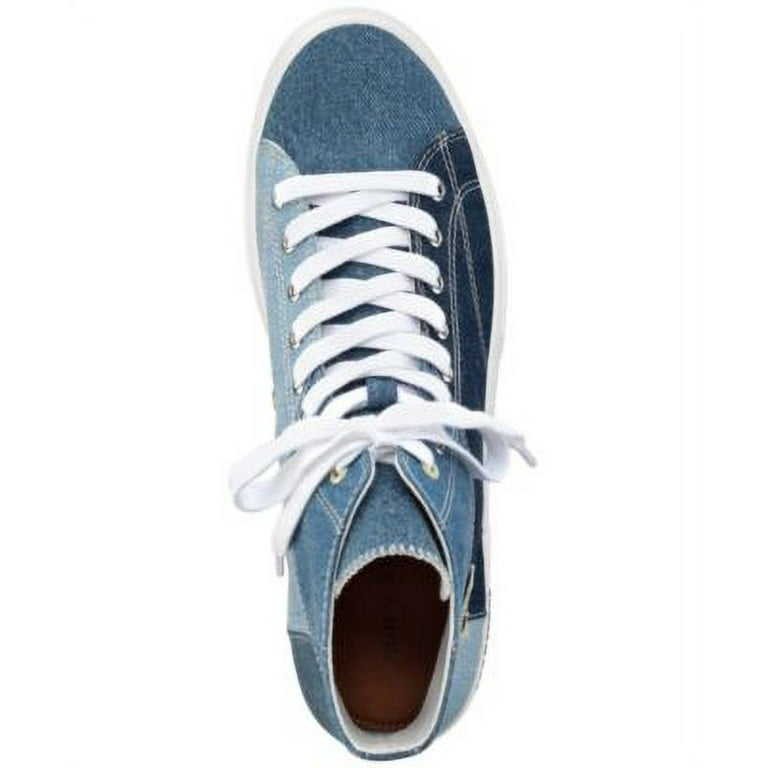 SUN STONE Mens Blue Patchwork Cushioned Mesa Round Toe Platform Lace-Up  Sneakers Shoes 11 M