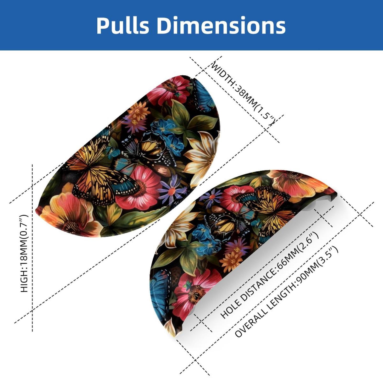 PhooArto 6 Pcs Cup Drawer Pulls, Butterfly Flowers Leopard Shell Shape Handles Cabinet Knobs for Dresser Cupboard Closet Wardrobe with Screws